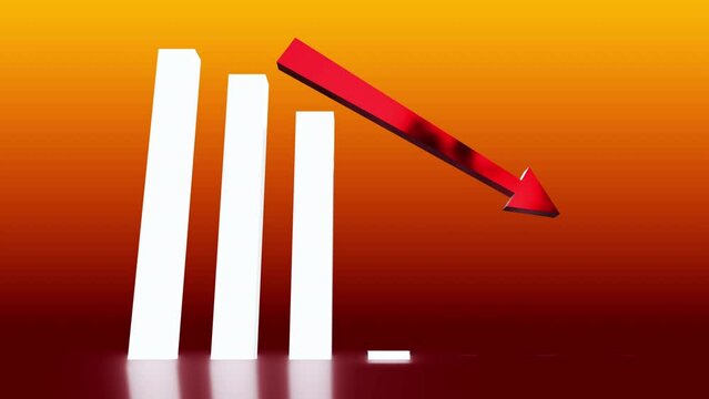 business chart falling down animation