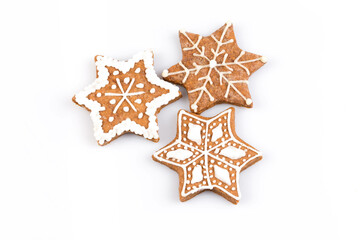 Fototapeta na wymiar Star shape christmas gingerbread cookie