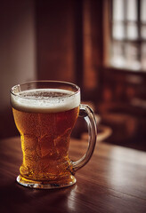 a Glasses of beer on a wood table