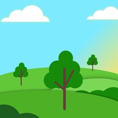 Obraz premium landscape with trees