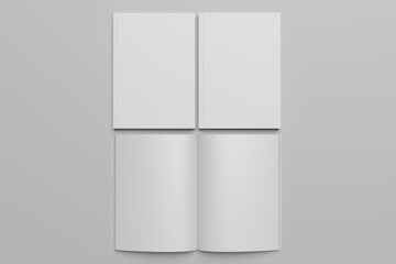 Magazine  open and cover top view