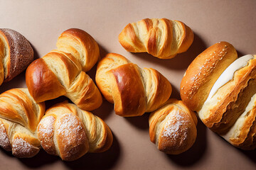 Bread: Bread Variety ,Fresh fragrant bread on table  , food concept