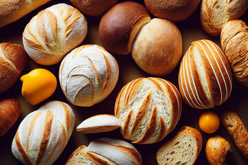 Bread: Bread Variety ,Fresh fragrant bread on table  , food concept