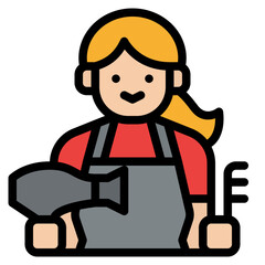 hairdresser hair salon haircut woman icon