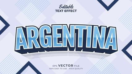 Editable text style effect - Argentina football for Qatar 2022 FIFA world cup soccer championship