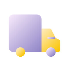 Lorry flat gradient two-color ui icon. Truck delivering goods. Shipping and transportation service. Simple filled pictogram. GUI, UX design for mobile application. Vector isolated RGB illustration