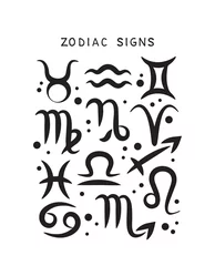 Keuken foto achterwand Horoscoop zodiac signs set-01