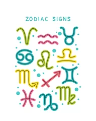 Papier Peint photo Lavable Signes astrologiques zodiac signs set-02