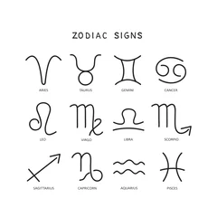 Deurstickers Horoscoop zodiac signs set-03
