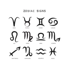 Papier Peint photo Lavable Signes astrologiques zodiac signs set-04