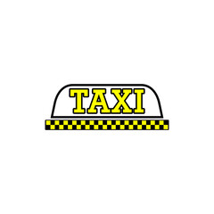 Taxi car roof sign. Taxi sign for car icon isolated on white background