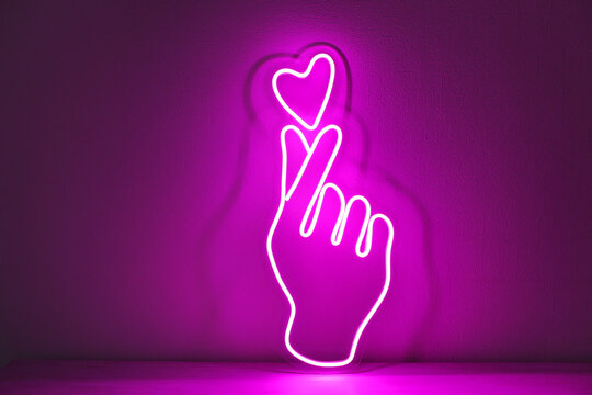 Pink neon sign love and like. Trendy style. Neon sign. Custom neon. Home decor.