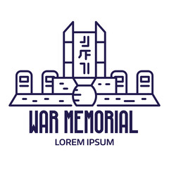 Obraz premium War Memorial Tomb Monument Icon in Line Art
