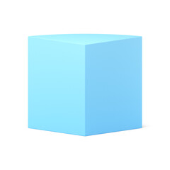 3d box pedestal decorative stage product promo exhibition blue studio background realistic png