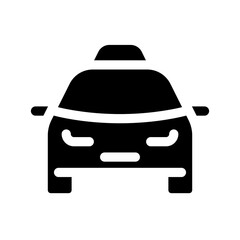 Taxi cab black glyph ui icon. Order transport online. Service for passengers. User interface design. Silhouette symbol on white space. Solid pictogram for web, mobile. Isolated vector illustration