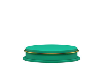 Green cylinder podium premium showcase 3d studio background product presentation realistic
