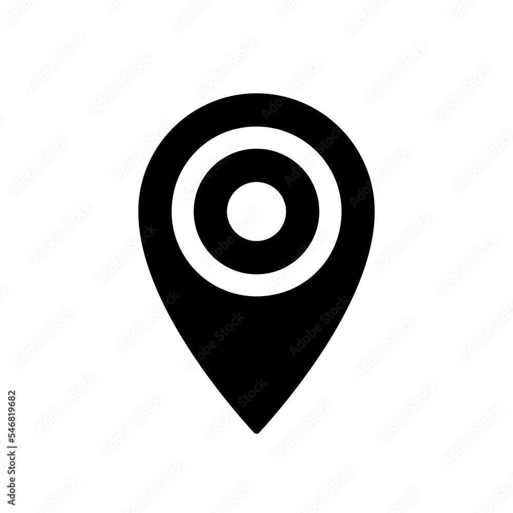 Poster location mark black glyph ui icon. find place on map. navigation service. user interface design. sil