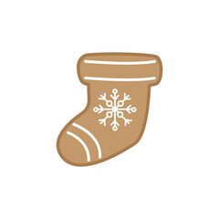 Png illustration of cute gingerbread cookie isolated on transparent background.