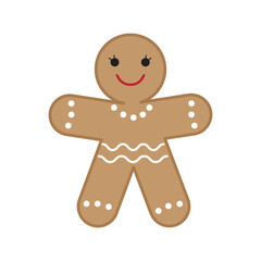 PNG illustration of cute gingerbread cookie isolated on transparent background.