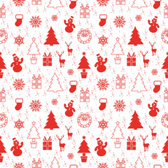 Seamless background with Christmas elements.Vector graphics.