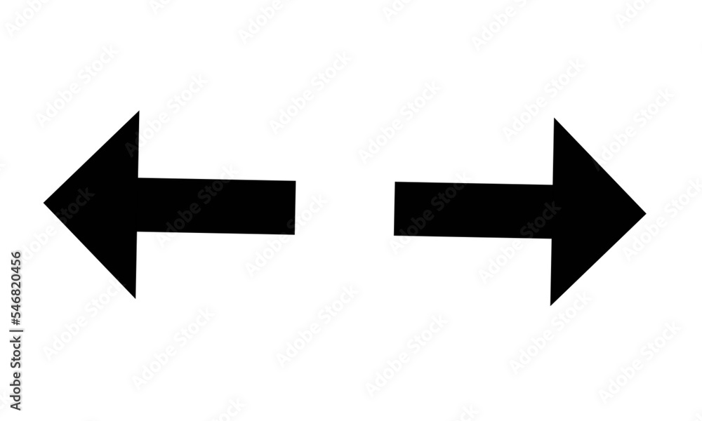 Wall mural left and right arrow icon, black arrows icons