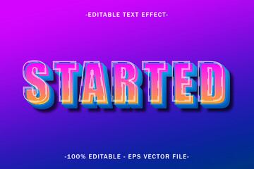 Started Editable Text Effect 3 D Emboss Style Design