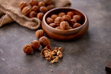 Chestnuts on a wooden table.
Tasty chestnuts image.