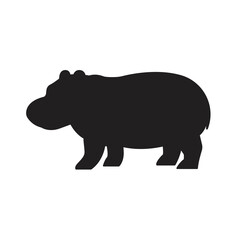 Obraz na płótnie Canvas hippo hippopotamus drawing line icon silhouette