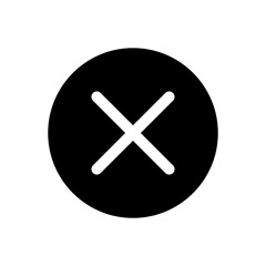 Cross in circle black glyph ui icon. Cancel operation button. Customer choice. User interface design. Silhouette symbol on white space. Solid pictogram for web, mobile. Isolated vector illustration