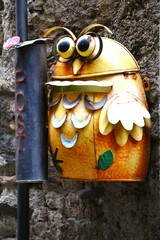 Metal owl mailbox