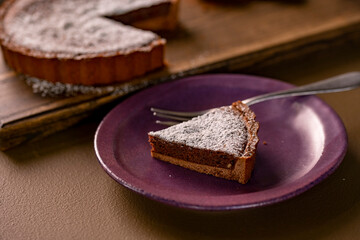 Delicious chocolate tort.
Sweet dessert image.
