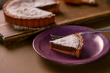 Delicious chocolate tort.
Sweet dessert image.
