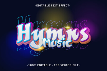 Hymns Music Editable Text Effect 3 D Emboss Style Design