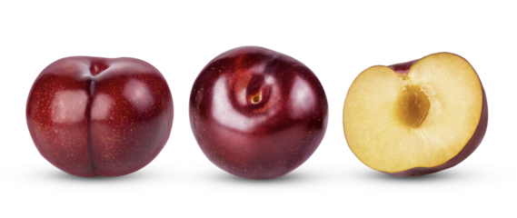 Red cherry plum  isolated on transparent png