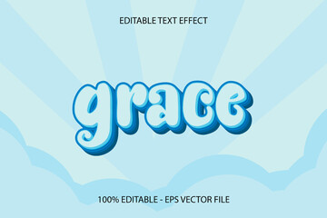 Grace Editable Text Effect 3 D Emboss Style Design