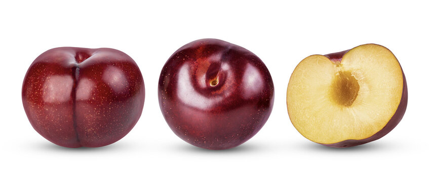 Red cherry plum  isolated on transparent png