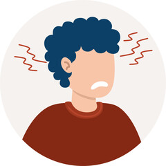 Symptom of the disease headache migraine