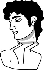 Greek sculpture trippy. Statues figures columnar arms and legs stucco. psychedelic trip style. In black and white..