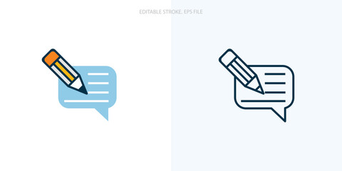 Feedback icon for your website, logo, app, UI, product print. Feedback concept flat Silhouette vector illustration icon. Editable stroke icons set. EPS file	