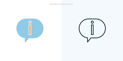 Info icon for your website, logo, app, UI, product print. Info concept flat Silhouette vector illustration icon. Editable stroke icons set. EPS file	