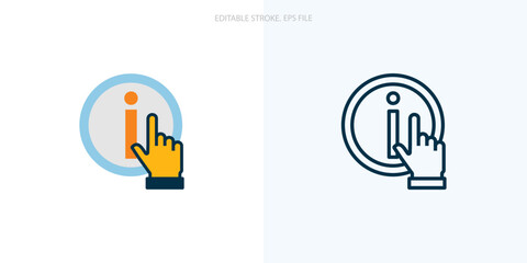 Information icon for your website, logo, app, UI, product print. Information concept flat Silhouette vector illustration icon. Editable stroke icons set. EPS file