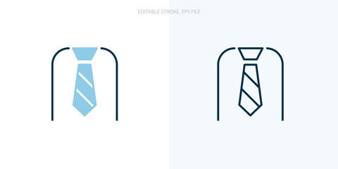 Tie icon for your website, logo, app, UI, product print. Tie concept flat Silhouette vector illustration icon. Editable stroke icons set. EPS file