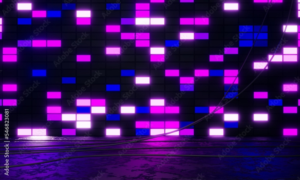 Poster abstract background with neon light. 3d render abstract futuristic concept