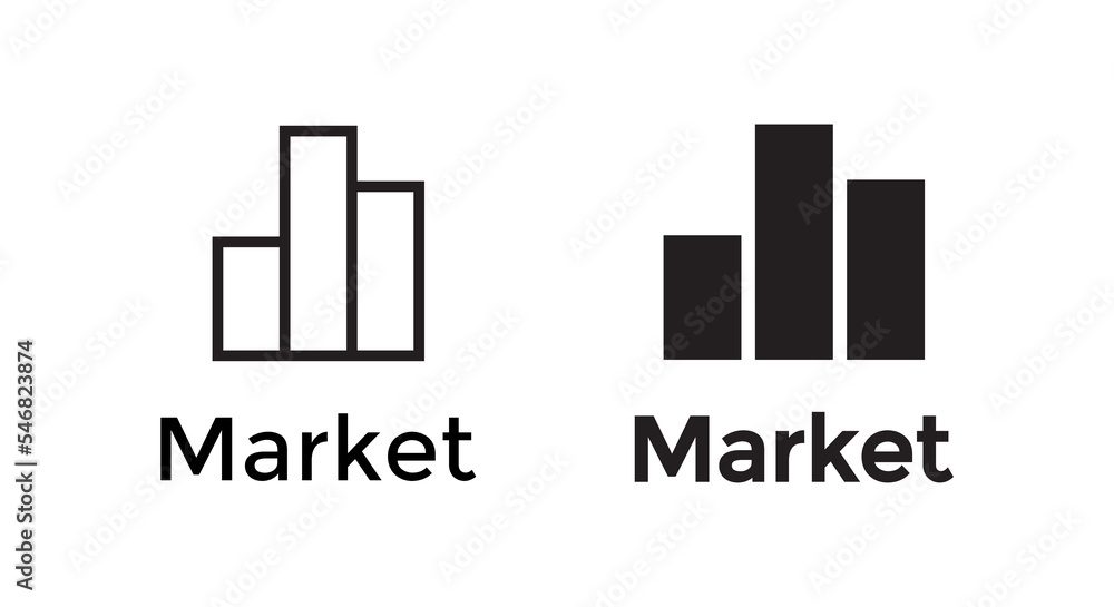 Poster market chart icon vector for web or mobile app