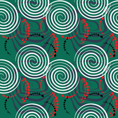 Seamless, black thick halftone dotted circle speed lines. Abstract geometric shape motion. Design elements for textile prints, wrapping papers