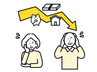 老後破産をイメージしたイラスト