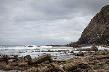 Flysh Cliffs near  Zumaia, Basque Country, Spain