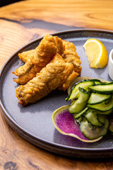 Fish in batter with tartar sauce