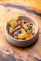 Bavarian salad with sausages