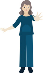 Woman trying to stop someone or something